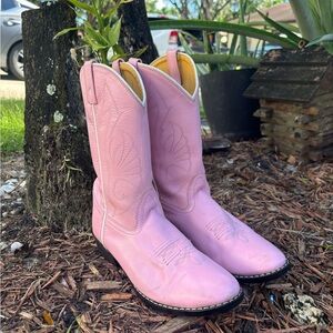 Pink leather Masterson Boot company boots